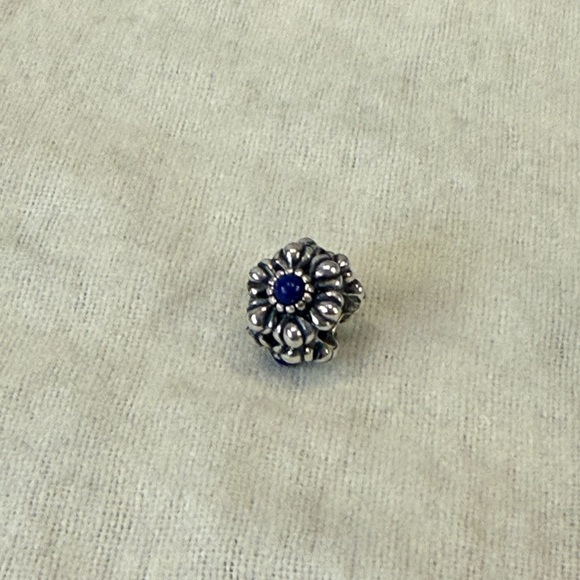 Retired Pandora Birthday Blooms September Sapphire Birthstone Charm - Picture 2 of 5